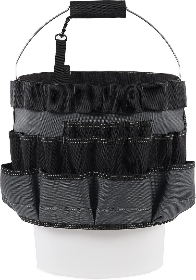 TOUGHBUILT – Bucket Organizer, 5-Gallon Bucket Tool Organizer with 60 Pockets, Loops & Compartments, Reinforced 1680D Ballistic Fabric for Contractors, Electricians & Builders (TB-85) - Image 5